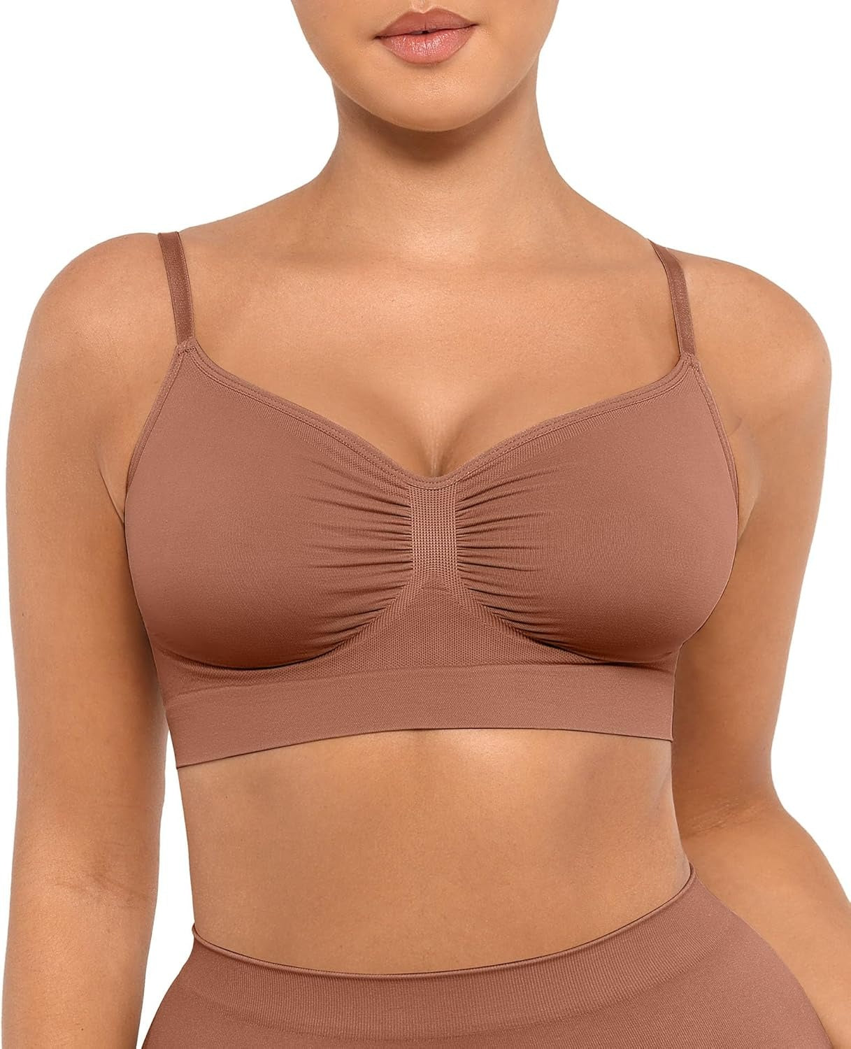 Women's Wireless Sculpt Bra Comfort Bralettes No Underwire Unlined Cami Bra Seamless Tshirt Bras Sports Bra Bralette Basic Comfortable Fit Womenswear Everyday Deals For You Days